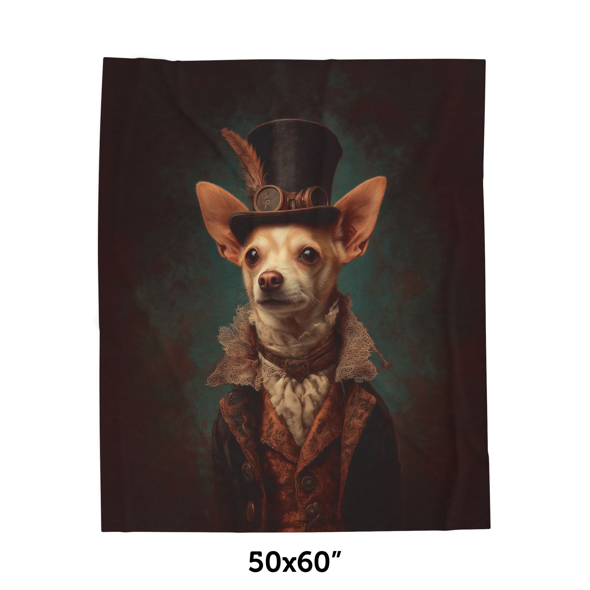 Steampunk Chihuahua Plush Blanket