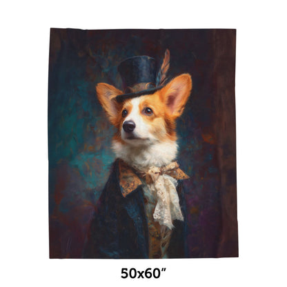 Steampunk Corgi Plush Blanket