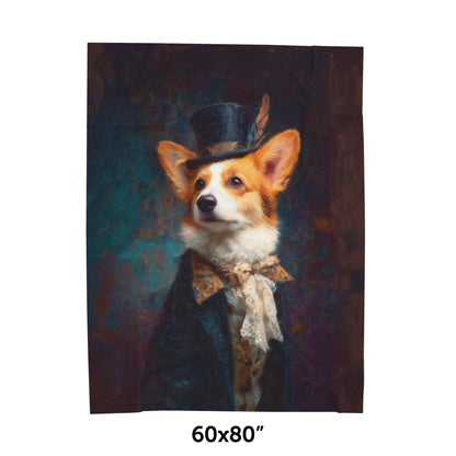 Steampunk Corgi Plush Blanket