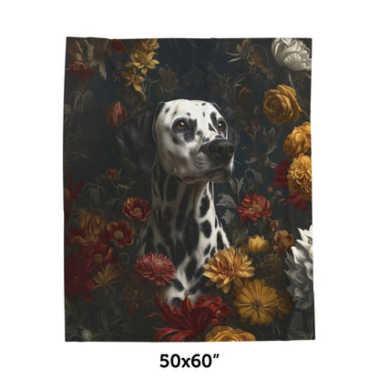 Botanical Dalmatian Plush Blanket