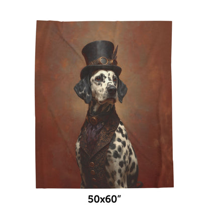 Steampunk Dalmatian Plush Blanket