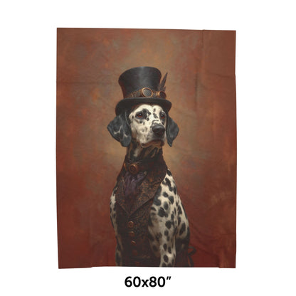 Steampunk Dalmatian Plush Blanket