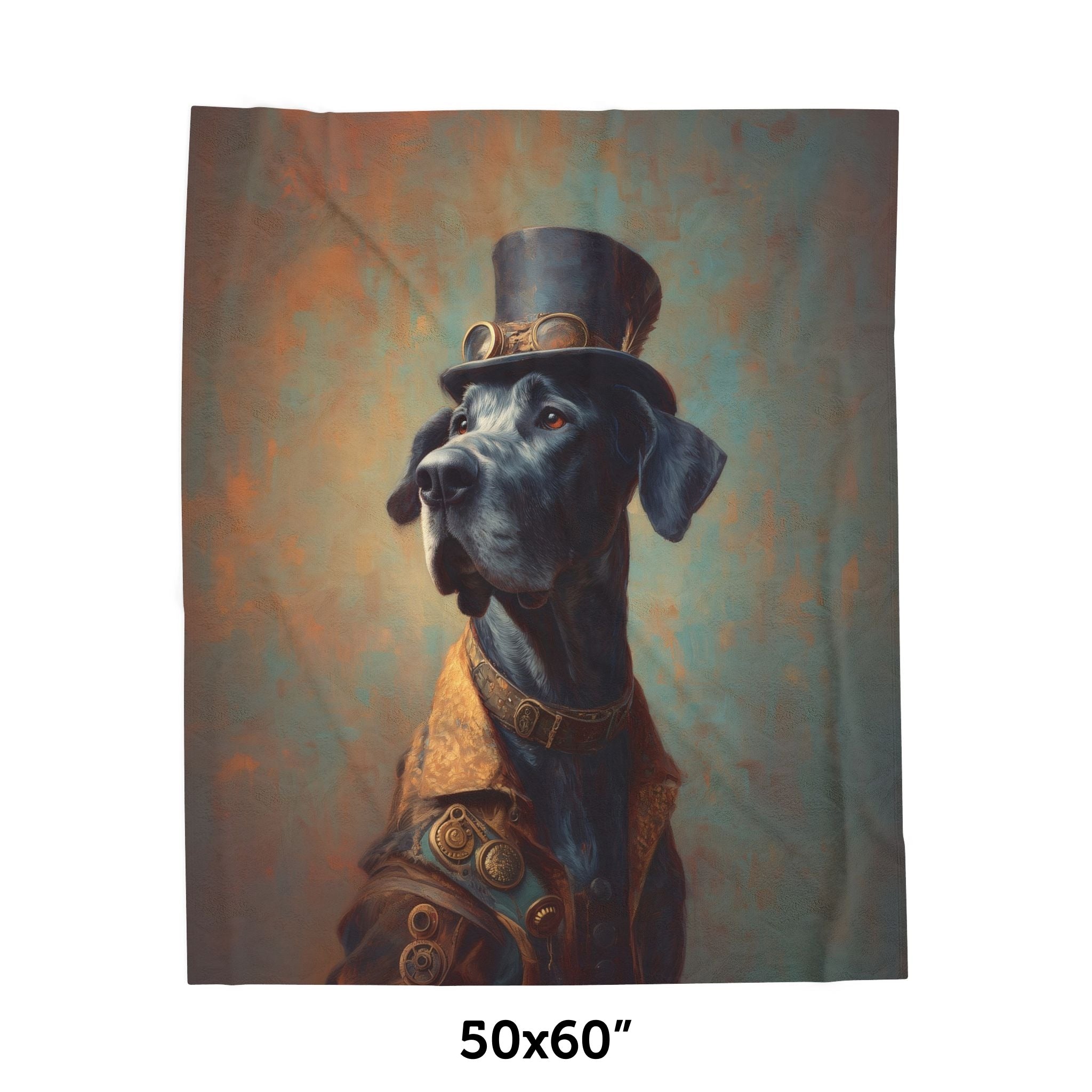 Steampunk Great Dane Plush Blanket