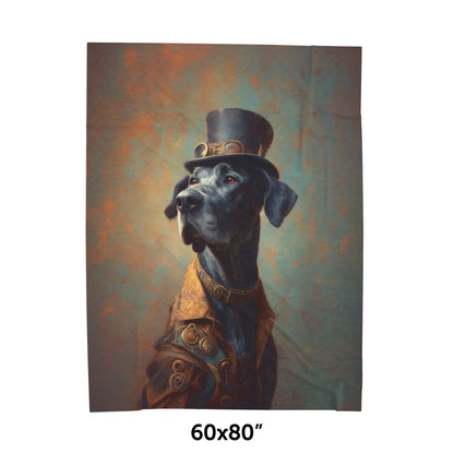Steampunk Great Dane Plush Blanket