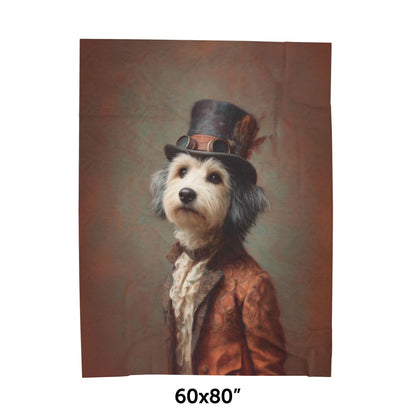 Steampunk Havanese Plush Blanket