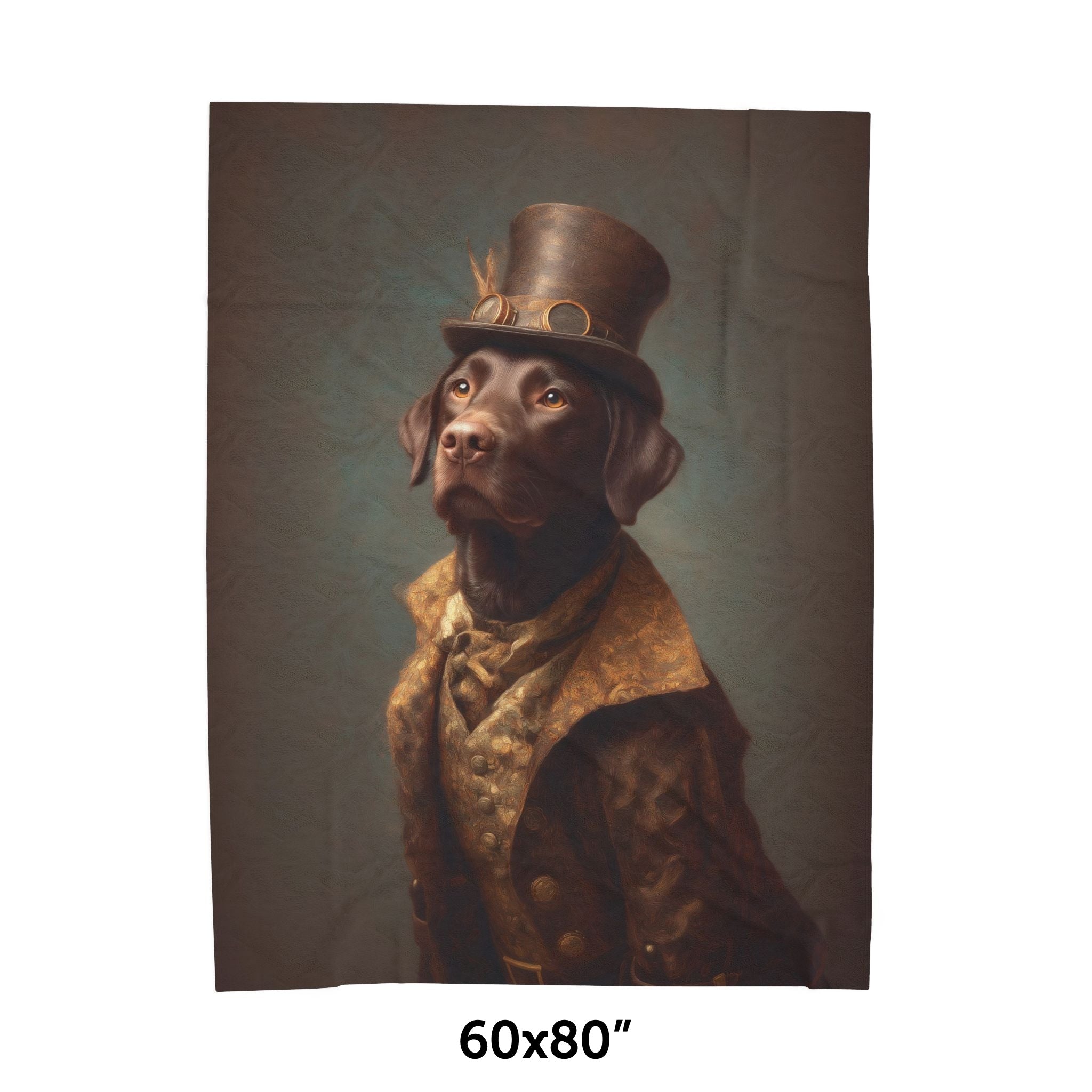 Steampunk Labrador Retriever (Chocolate) Plush Blanket