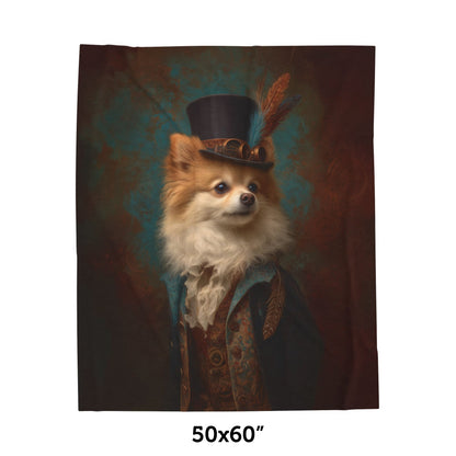 Steampunk Pomeranian Plush Blanket