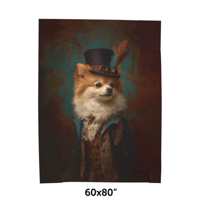 Steampunk Pomeranian Plush Blanket
