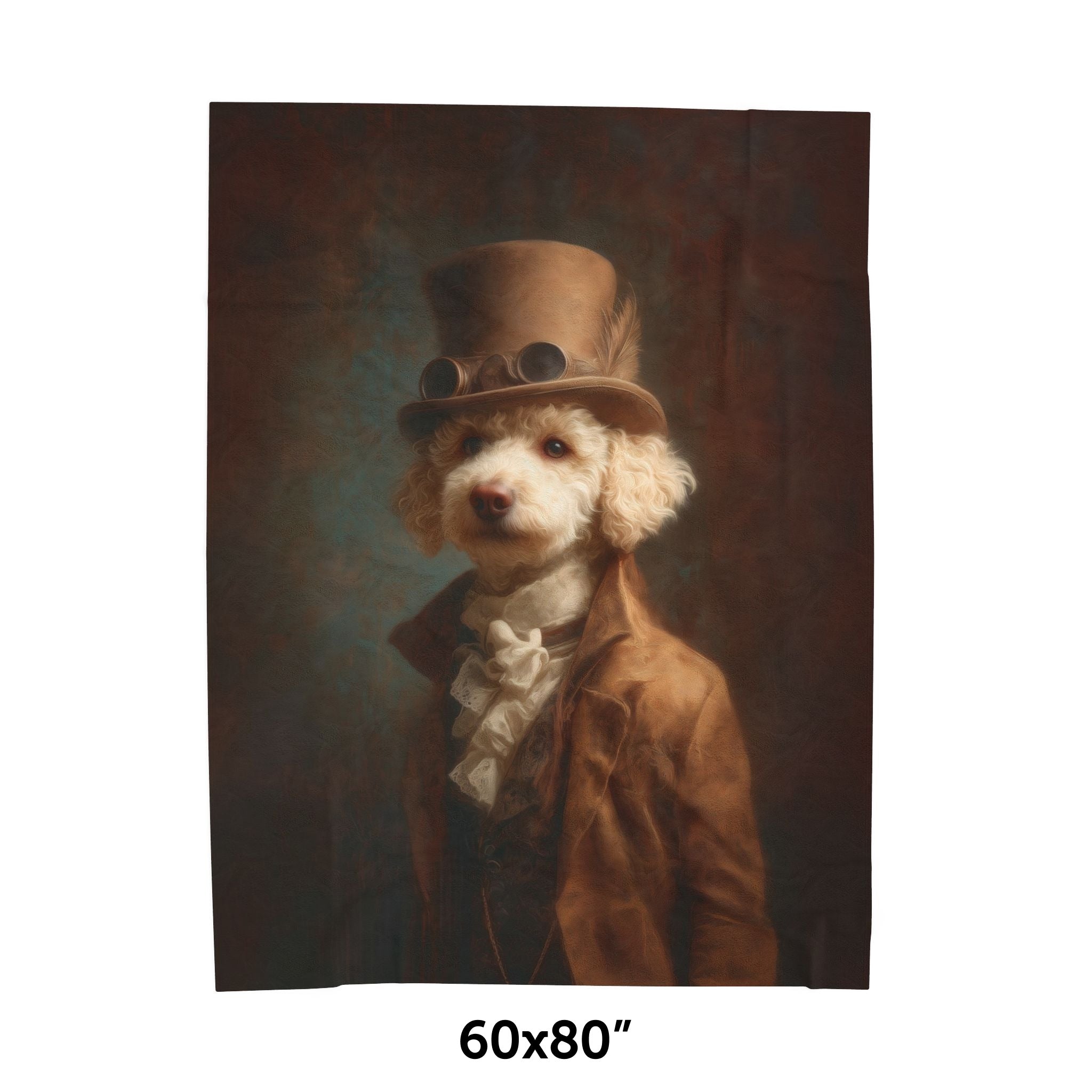 Steampunk Poodle Plush Blanket