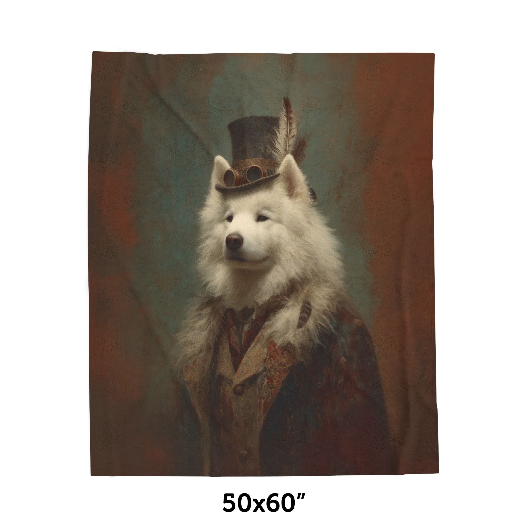 Steampunk Samoyed Plush Blanket