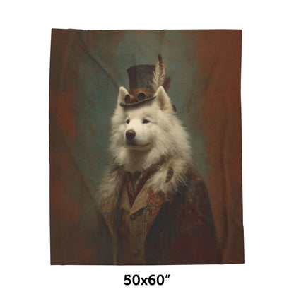 Steampunk Samoyed Plush Blanket