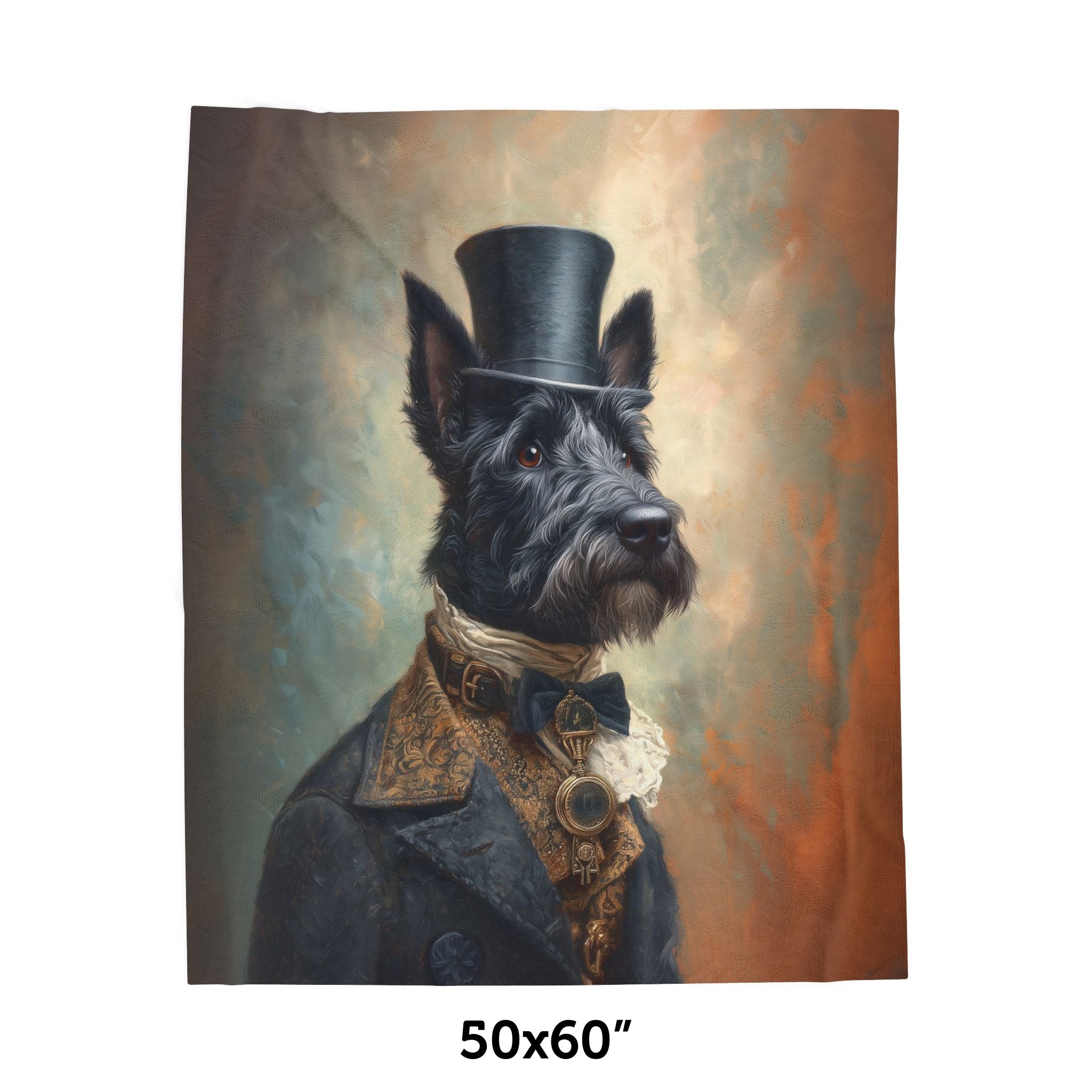 Steampunk Scottish Terrier Plush Blanket