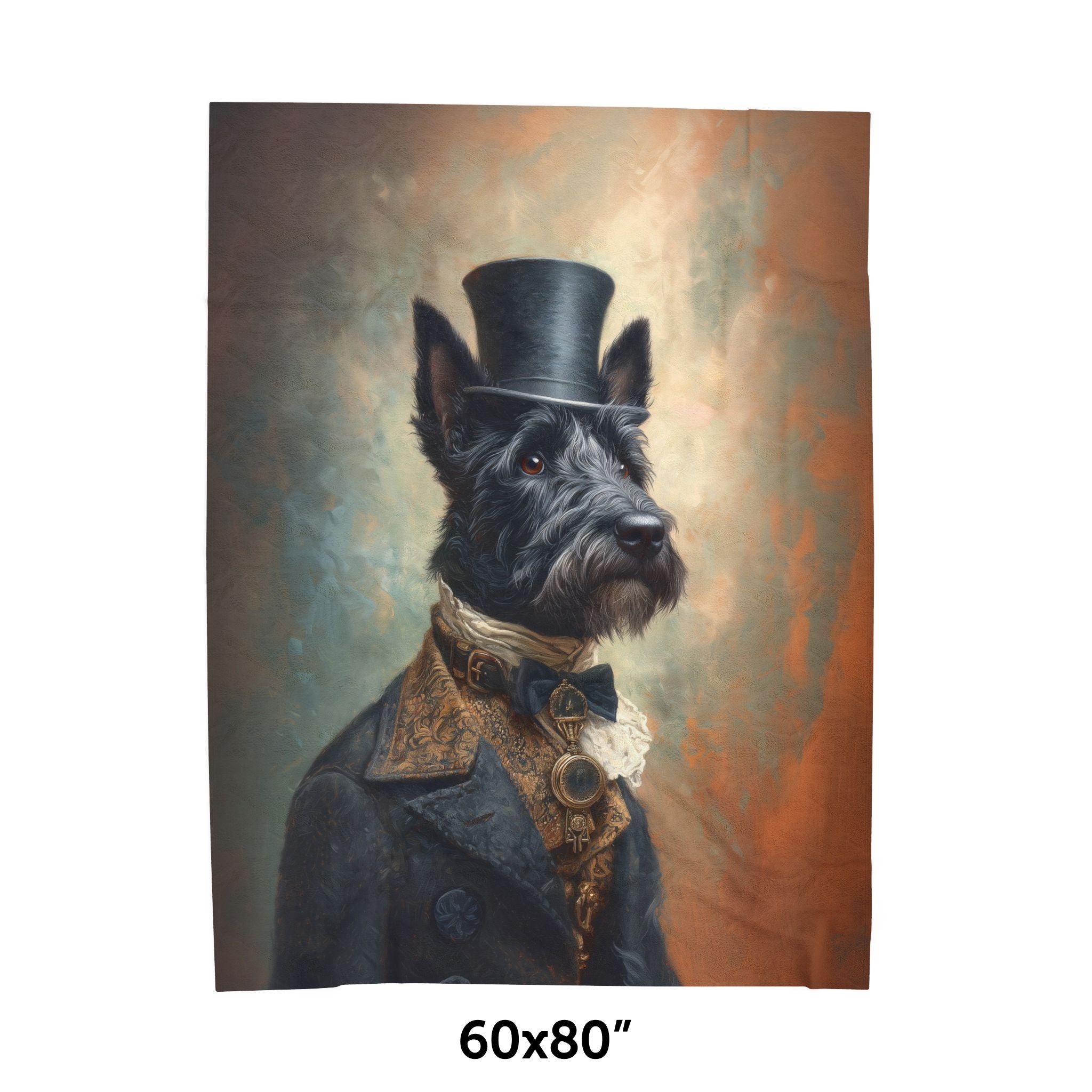 Steampunk Scottish Terrier Plush Blanket