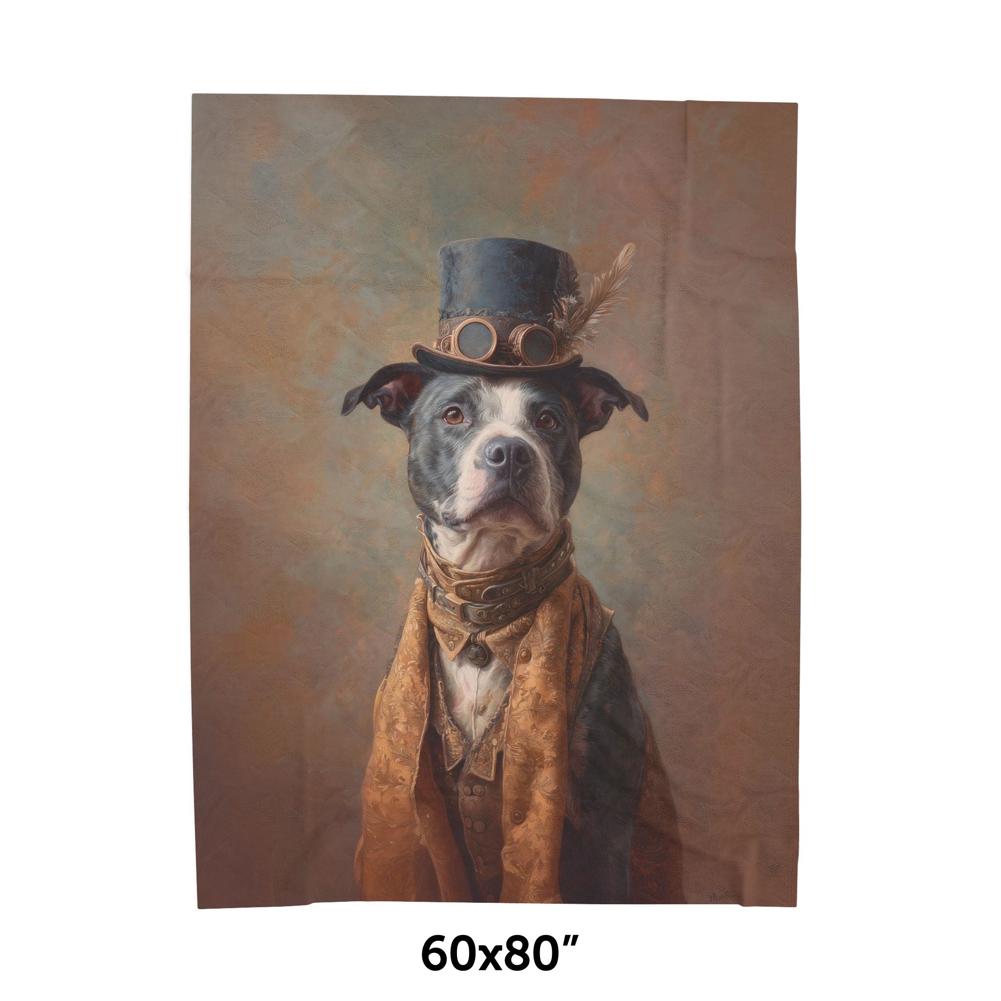 Steampunk Staffordshire Bull Terrier Plush Blanket