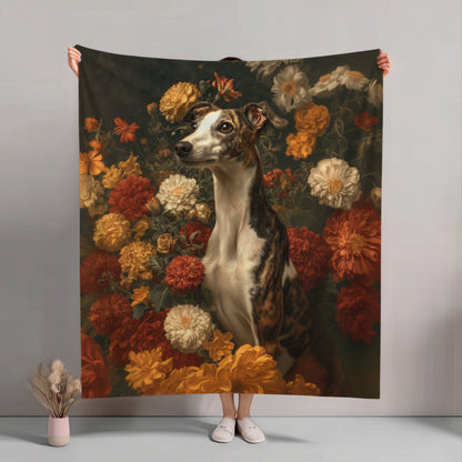 Botanical Whippet Plush Blanket