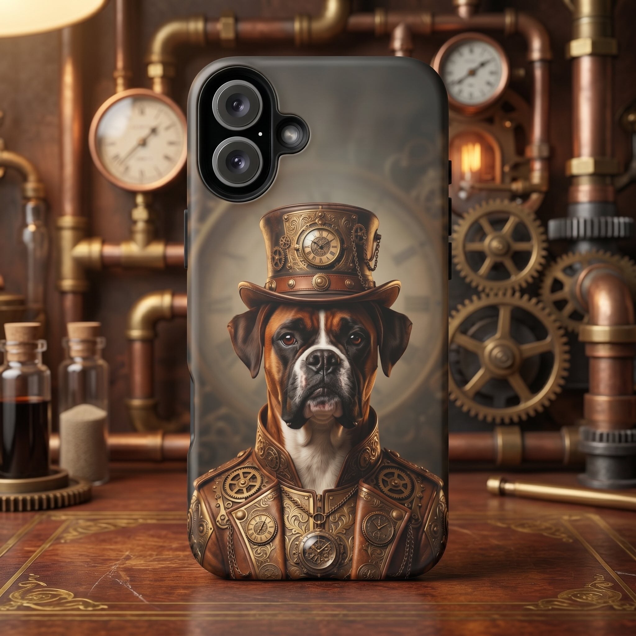 Steampunk Custom Dog Phone Case