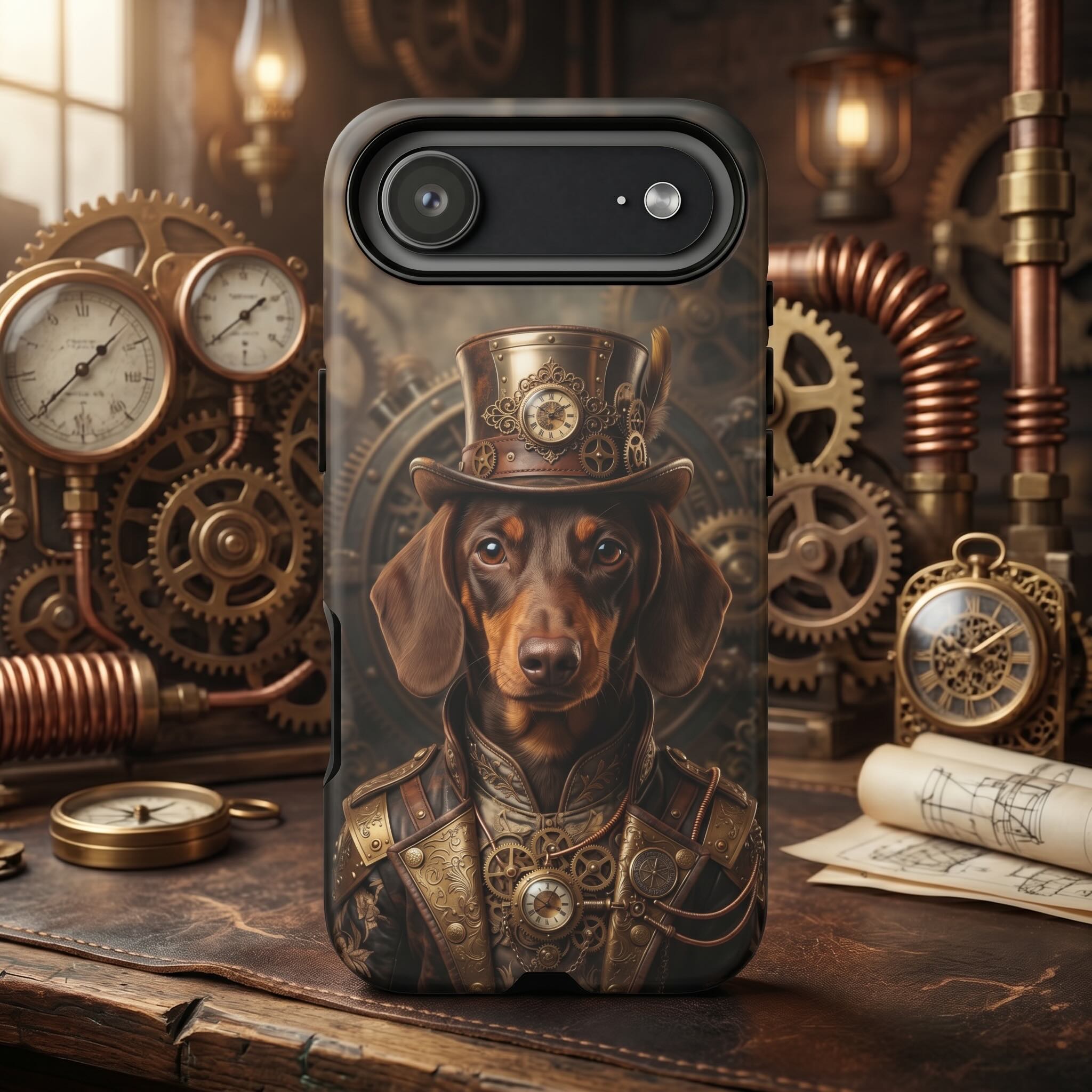 Steampunk Custom Dog Phone Case