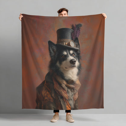 Steampunk Alaskan Malamute Plush Blanket
