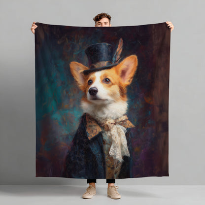 Steampunk Corgi Plush Blanket