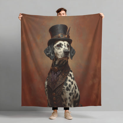 Steampunk Dalmatian Plush Blanket