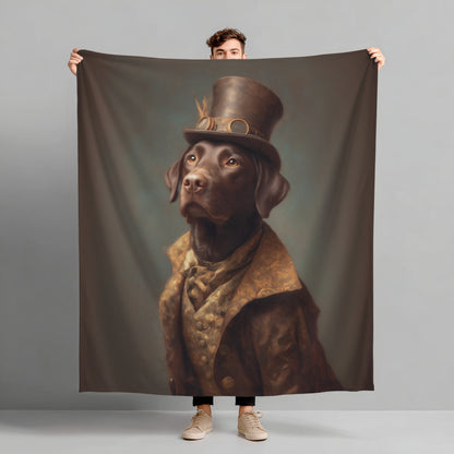 Steampunk Labrador Retriever (Chocolate) Plush Blanket
