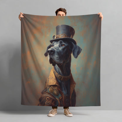 Steampunk Great Dane Plush Blanket
