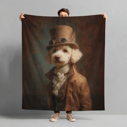 Steampunk Poodle Plush Blanket