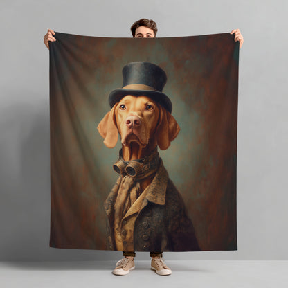 Steampunk Vizsla Plush Blanket